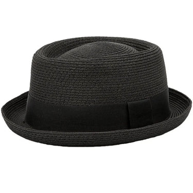Chapeau Pork Pie Paille Noir